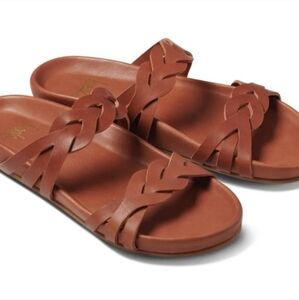 NEW BEEK Leather Motmot Footbed Sandals COGNAC for women